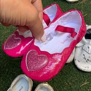 Baby Bloch pink heart flats